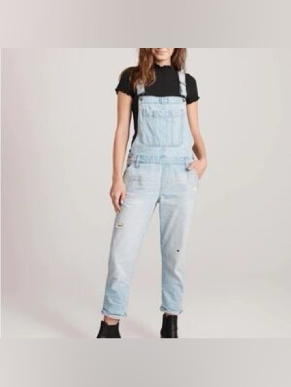 Abercrombie & Fitch Light Blue Denim Overalls